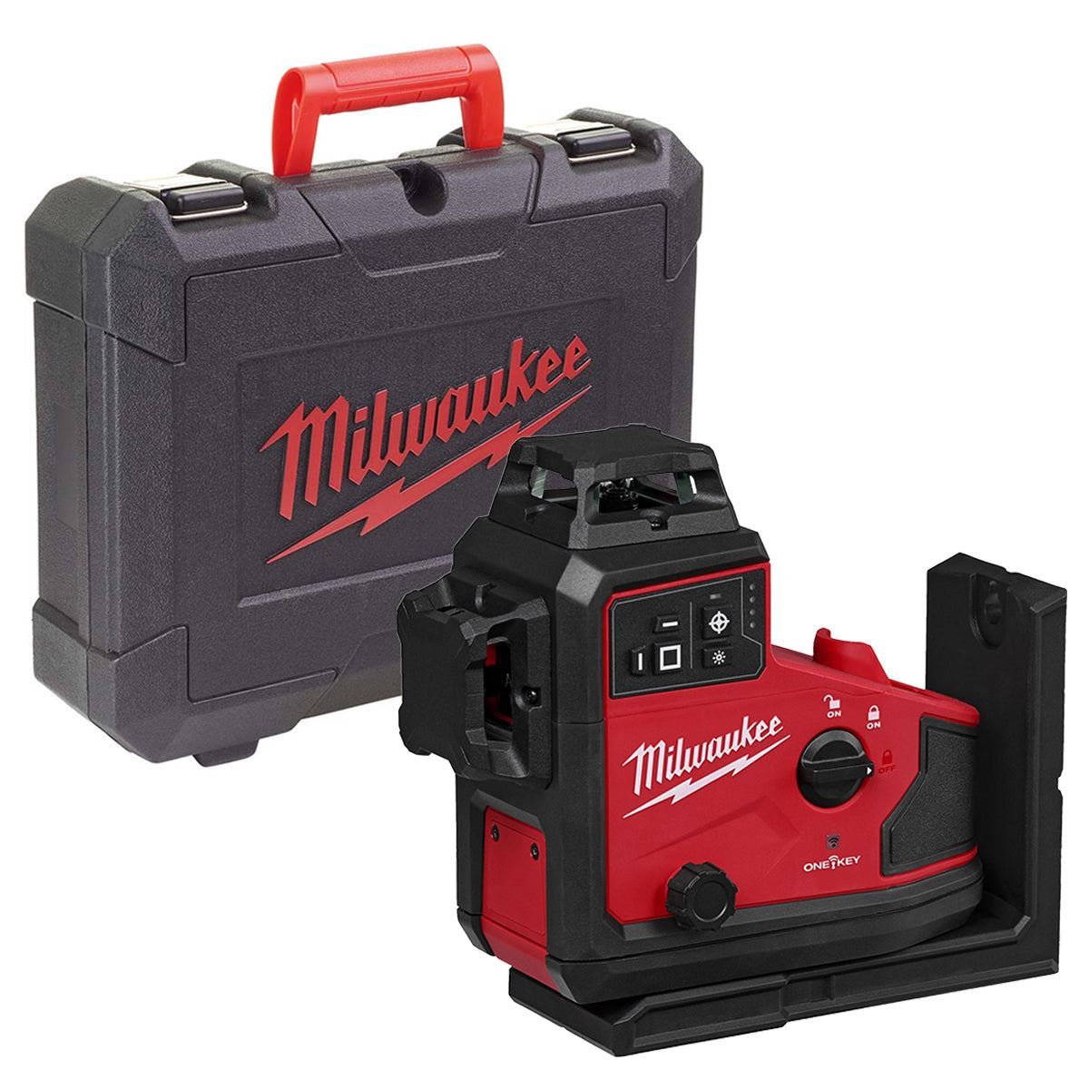 Milwaukee M12A3PLO-0C 12V M12 Green Auto Alignment 360° 3 Plane Laser with 1 x 3.0Ah Battery Charger Case & Laser Tripod