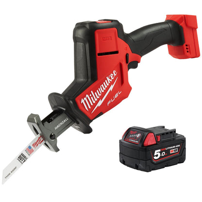 Milwaukee M18FHZ-0 18V Fuel Brushless Hackzall Reciprocating Saw with 1 x 5.0Ah Battery